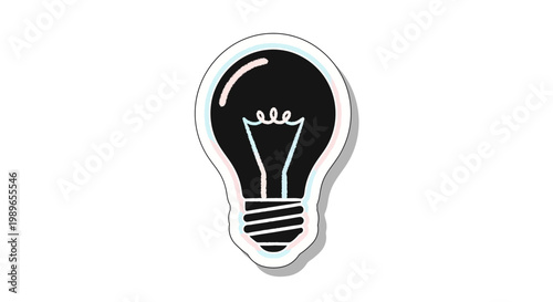 Creative Light Bulb Silhouette with Glitch Effect