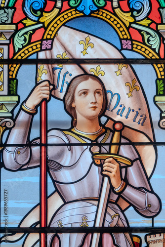 Konstfotografi Stained glass of Saint Joan of Arc