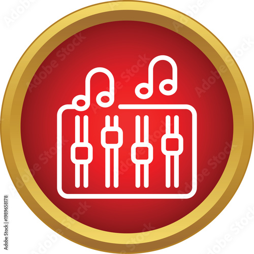 Sound equalizer graphic with music notes representing audio mixing and adjustment