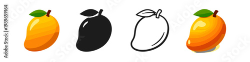 Mango Fruit Icons Collection