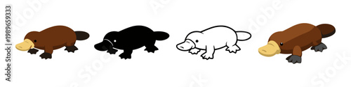 Cute Platypus Cartoon Collection