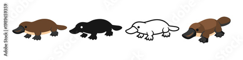 Four Platypus Illustrations