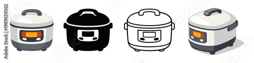 Multi Cooker Icons Set