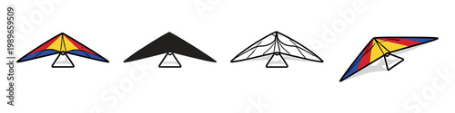 Hang Glider Icons Set