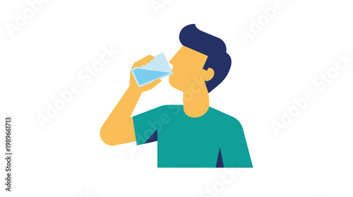 Man drinking from a glass.