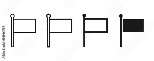 Flag vector icon. Flag line art icon 