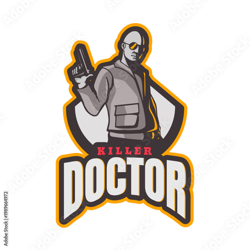 Gaming Character Esports Logo Design | Mascot Avatar Team Emblem, Warrior Agent Symbol, Battle Royale Gaming Logo, Premium YouTube Gaming Branding, Military Badge Style Vector