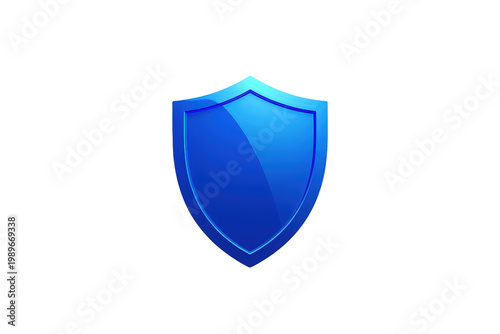 Free Download Blue glossy shield icon representing protection, security, data defense, and online cybersecurity with a transparent background - GFXLoad