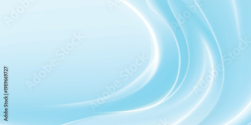 An abstract blue background featuring flowing light waves and soft curves creates a futuristic vector illustration with a smooth motion texture for an artistic wallpaper backdrop