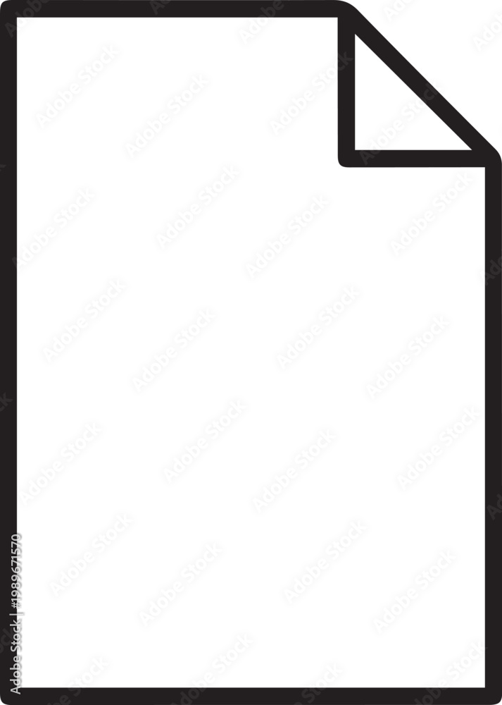 Obraz premium Black outlined icon of paper