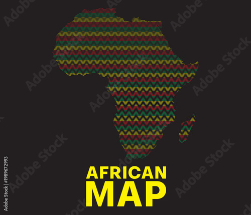 Map Of Africa with Wave Line 
