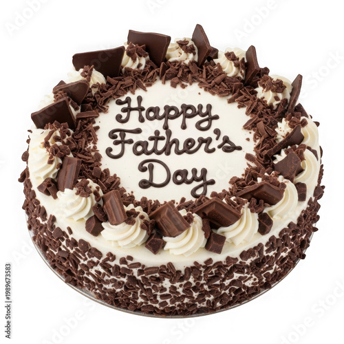Delicious chocolate cake decorated for father's day celebration