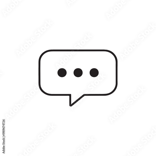 Speech Bubble with Three Dots Icon – Chat Message and Communication Symbol