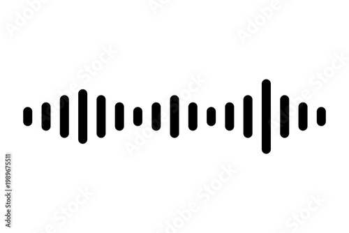 Audio waveform PNG with transparent background. Sound wave visualization for voice recording, music signal, podcast audio. Minimal waveform icon for apps, UI, media players and sound design. High-res 