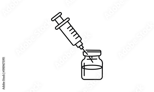  Syringe Vial Injection Medical Vector Icon