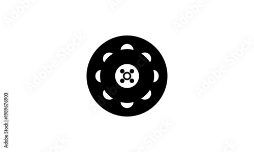 Black wheel rim graphic for automotive car design
