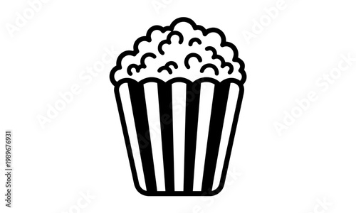 Simple popcorn bucket icon for cinema movie events
