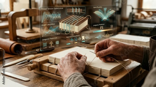 Bookbinder Using AR Interface for Thread Tension Optimization and Book Longevity Predictio
