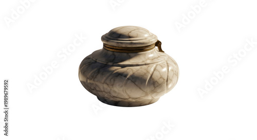 A small, intricately decorated metal figurine of a sitting cat isolated on transparent background