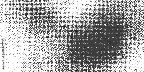 Black and White Halftone Grunge Texture Vector Illustration