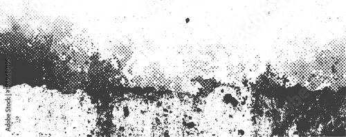 Black and White Grunge Halftone Texture with Distressed Splatter and Ink Blot Effects for Urban Street Art and Vintage Design