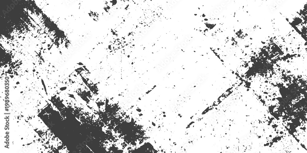 Obraz premium Black and White Grunge Texture Vector Background with Distressed and Weathered Surface Effects