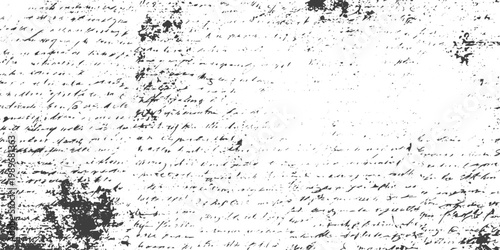 Distressed Grunge Texture Background with Faint Vintage Handwriting and Ink Splatter