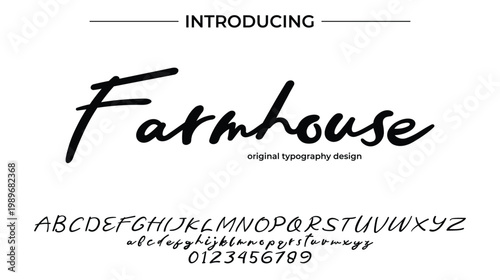Farmhouse Handwritten Script Font Rustic Elegant Typography Design
