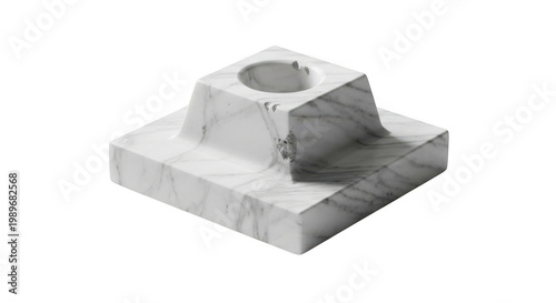 A small white plastic geared motor with a metal shaft isolated on transparent background