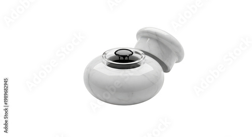 Modern chrome desk lamp with adjustable gooseneck and round base isolated on transparent background