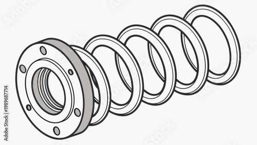 Obraz na plátně Flange and gasket assembly with assembly