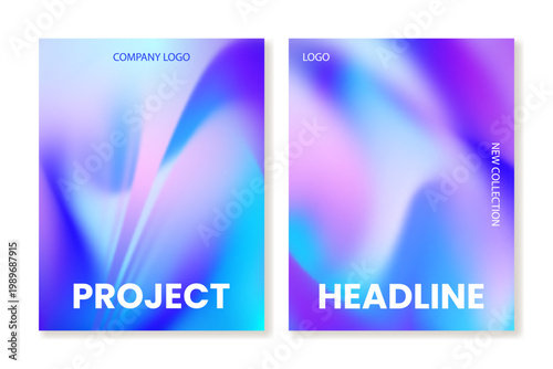 Universal cover template set with modern gradient background. Vector for web and print. Modern design for posters, magazine covers, branding and social media.
