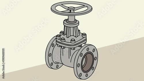 Industrial metal gate valve with hand wheel