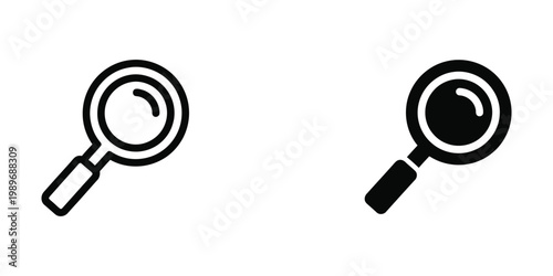 Comparison of two magnifying glasses with different fill styles