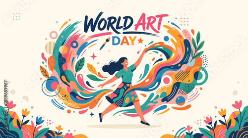 Vibrant illustration celebrating World Art Day.