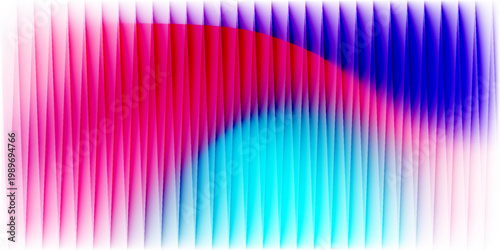 Concept of ripple gradient background. Vector illustration with ripple glass texture effect. Futuristic vibrant ribbed banner. Modern colourful gradient background with glass displacement effect.