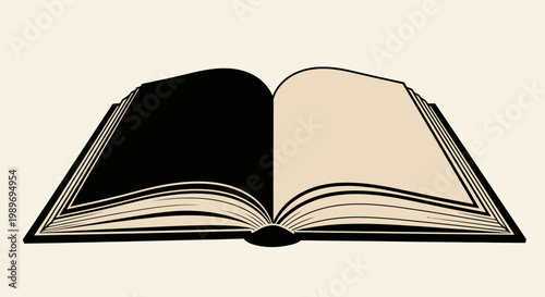 Open Book with Blank Pages Ready for Text or Illustration on a Clean Background