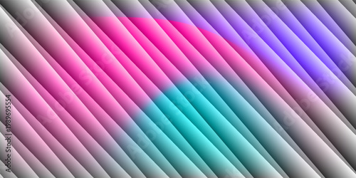 Concept of ripple gradient background. Vector illustration with ripple glass texture effect. Futuristic vibrant ribbed banner. Modern colourful gradient background with glass displacement effect.