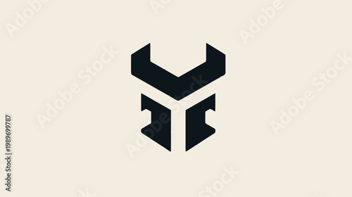 Modern geometric abstract wrench logo icon. Minimalist industrial tool symbol for repair, construction, engineering, or mechanic design.