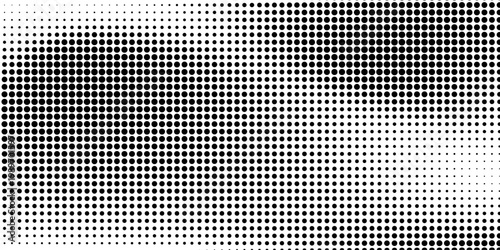 Abstract Black and White Distorted Halftone Dot Pattern Background Texture