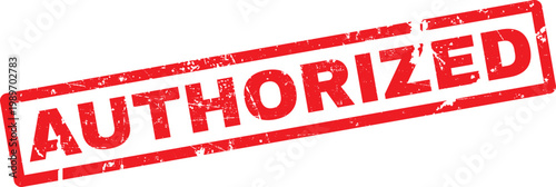 Red authorized stamp on white background for approval and verification