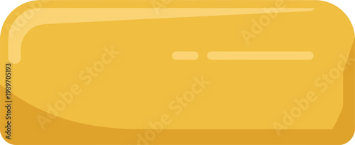 Golden brown rectangular pastry with rounded ends in clean vector illustration style