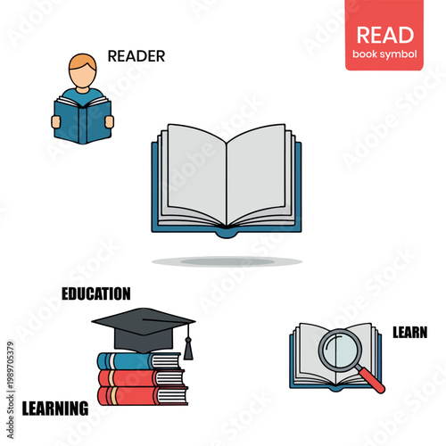  Reading and Education Symbol Set