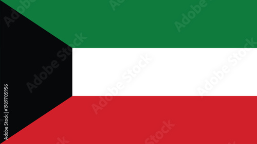Kuwait country flag. design illustration from arab countries sign