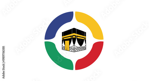 Kaaba Islamic Holy Architecture Symbol.