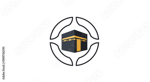 Kaaba Mecca Islamic Holy Architecture Symbol.