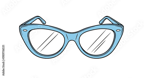 Vintage cat eye glasses in light blue color