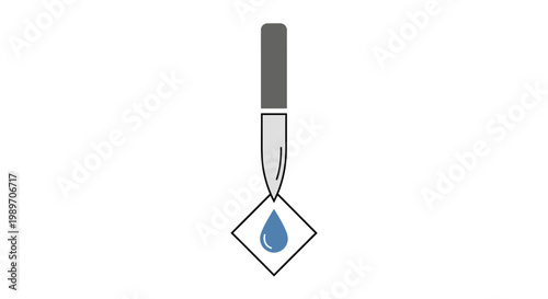 Pipette dropping blue liquid sample.