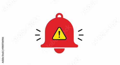 Red warning bell with exclamation mark.