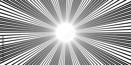 High-impact abstract comic book background featuring a sharp black and white radial sunburst pattern with a clear central focus point.